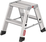 HAILO Stahlrohr-Tritt Master D80 mit 2 Stufen und Plattform, 470 mm Arbeitshöhe, Aluminium