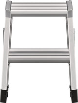HAILO Stahlrohr-Tritt Master D80 mit 2 Stufen und Plattform, 470 mm Arbeitshöhe, Aluminium