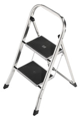 HAILO Klapptritt K70 mit 2 Stufen und Plattform, Aluminium, Stahl-Stufen, 150 kg