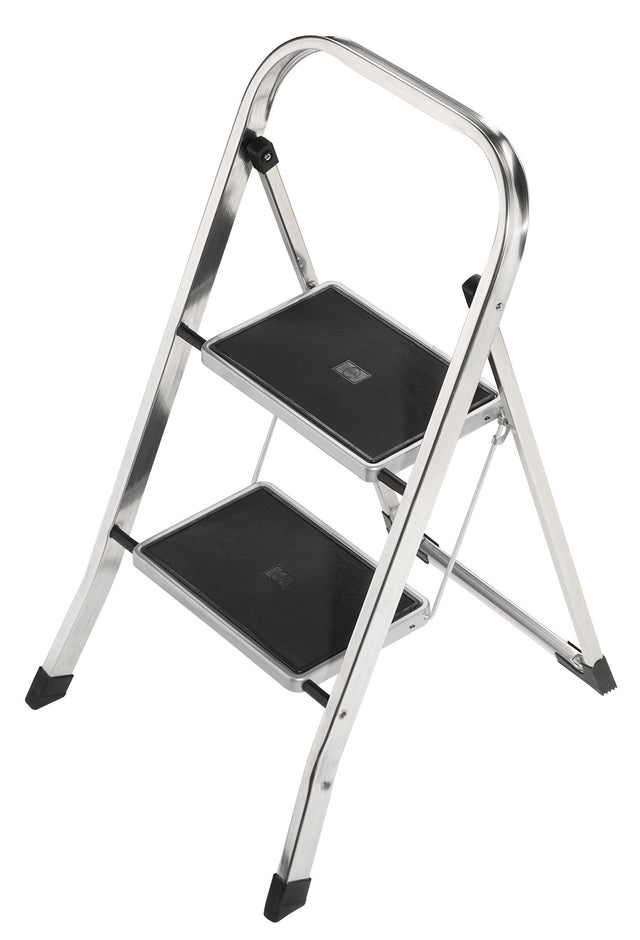 HAILO Klapptritt K70 mit 2 Stufen und Plattform, Aluminium, Stahl-Stufen, 150 kg