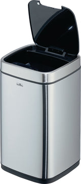 DURABLE Abfallsammler NO TOUCH 12L – Sensor-Tretabfallsammler Edelstahl metallic silber