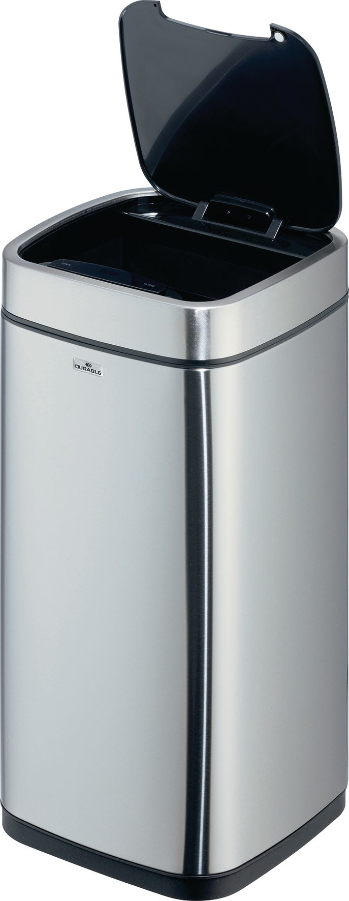 DURABLE Abfallsammler NO TOUCH 12L – Sensor-Tretabfallsammler Edelstahl metallic silber