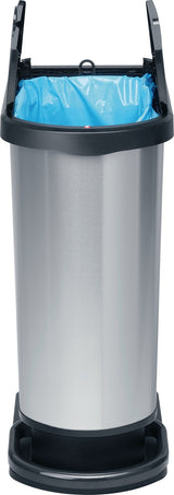ROTHO Tretabfallsammler PASO 50l TPE – Metallic-Look mit Dämpfer & Pedal