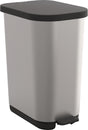 ROTHO Tretabfallsammler RIBO 35 l mit verstellbarem Müllbeutelhalter, silber/schwarz