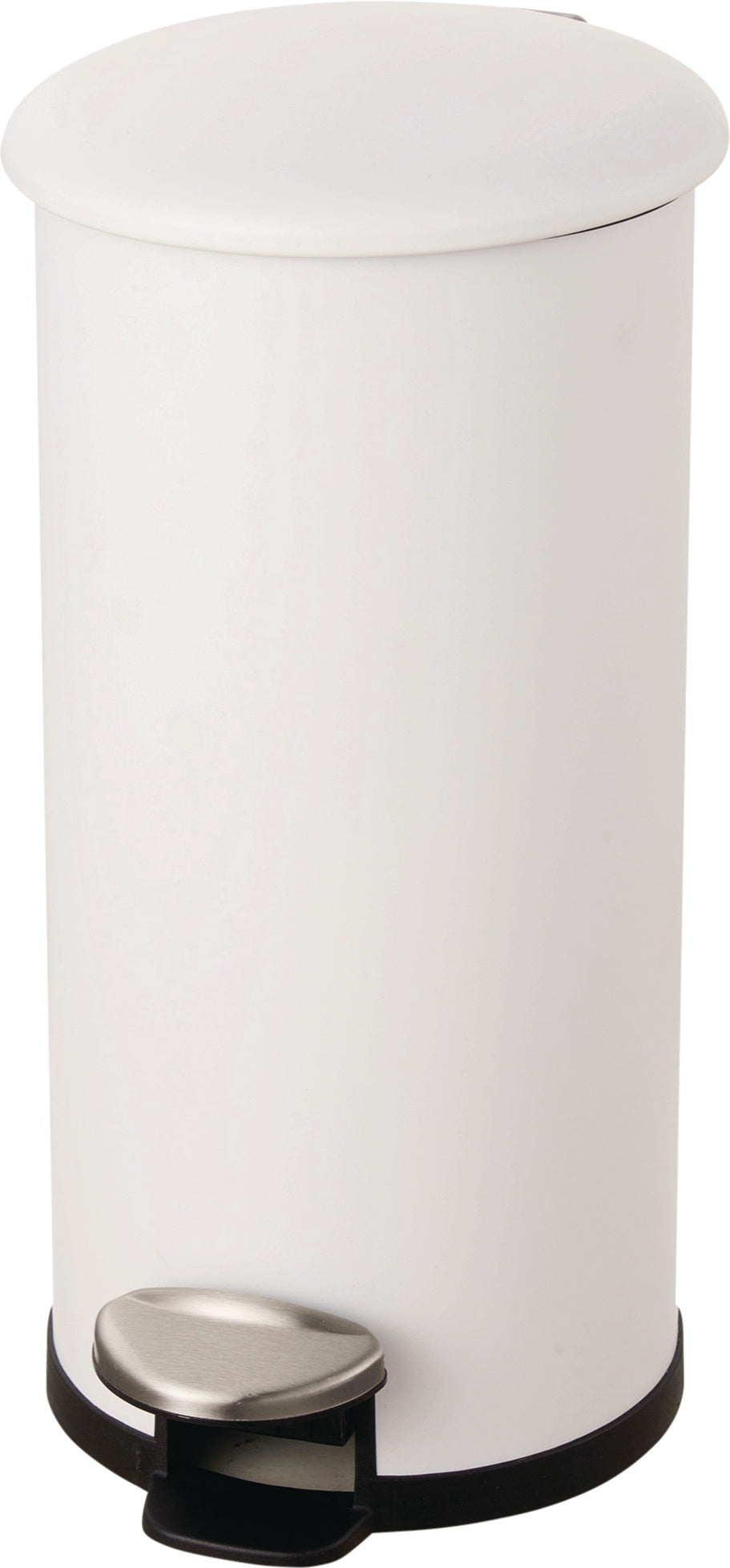 HELIT Tretabfallsammler the zinc 12 l – Stahl pulverbeschichtet weiß, Soft-Close, verzinkter Inneneimer