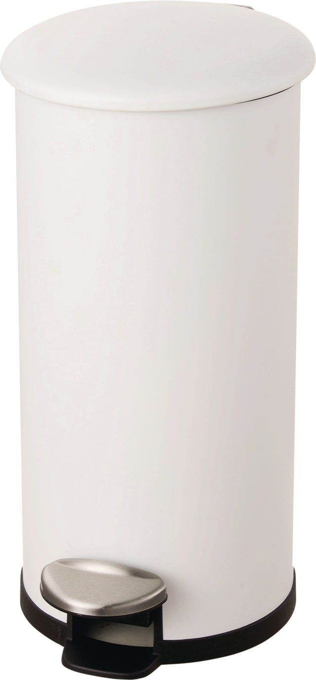 HELIT Tretabfallsammler the zinc 12 l – Stahl pulverbeschichtet weiß, Soft-Close, verzinkter Inneneimer