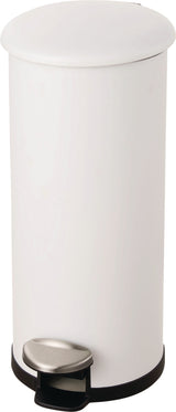 HELIT Tretabfallsammler the zinc 12 l – Stahl pulverbeschichtet weiß, Soft-Close, verzinkter Inneneimer