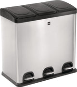 HELIT the separator Tretabfallsammler 3x 20 l Edelstahl silber mit Soft-Close