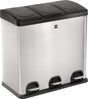 HELIT the separator Tretabfallsammler 3x 20 l Edelstahl silber mit Soft-Close