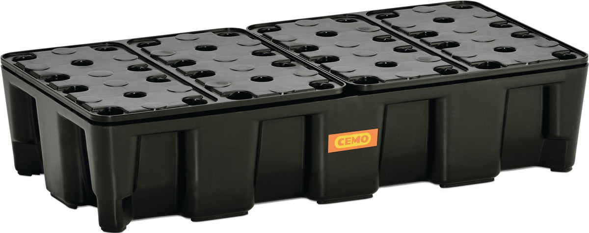 CEMO Auffangwanne 25 l PE mit PE-Rost – stapelbar, DIBT-zugelassen, für Kleingebinde