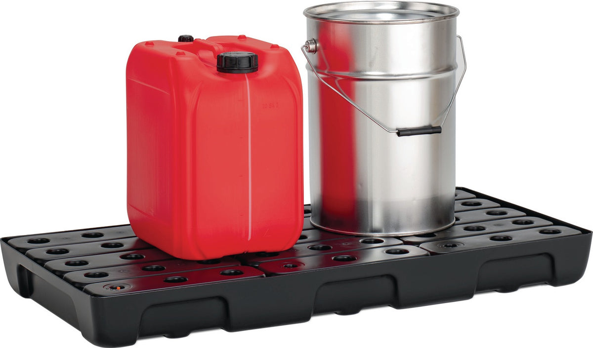 CEMO Regalwanne 21 l PE mit PE-Rost & Leckanzeiger – 976 x 395 x 95 mm