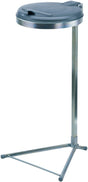 VAR Abfallsammler 120 l mit Standfuß und Kunststoffdeckel silber – H980 x B500 x T530 mm