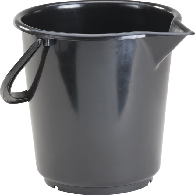 HÜNERSDORFF Eimer 10,5 l HD-Polyethylen schwarz mit Kunststoffbügel und Skala