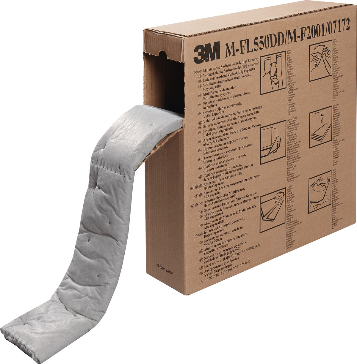 3M Industriebindevlies MA 2002 L – Öl- und Chemikalienbindevlies, 100 Tücher, 52 x 40 cm