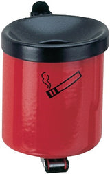 TKG Wandascher Ø150xH145mm rot mit Kippvorrichtung – pulverbeschichteter Stahlblech-Ascher
