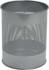 DURABLE Papierkorb 15 l H315xØ260 mm mit Lochraster Metall epoxidharzbeschichtet silber-metallic