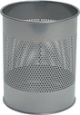 DURABLE Papierkorb 15 l H315xØ260 mm mit Lochraster Metall epoxidharzbeschichtet silber-metallic