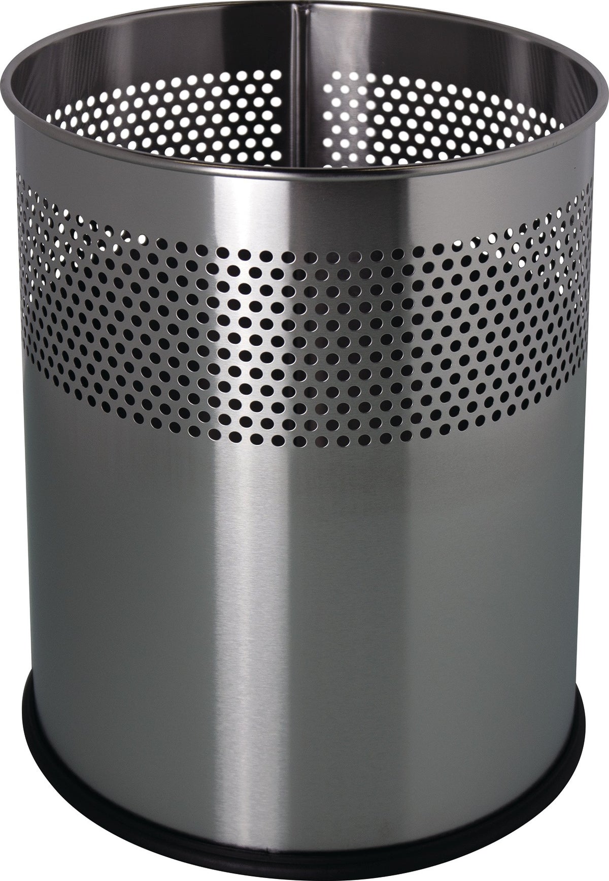 HELIT Papierkorb 15 l rund Edelstahl silber – H321 x Ø255 mm