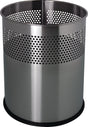 HELIT Papierkorb 15 l rund Edelstahl silber – H321 x Ø255 mm