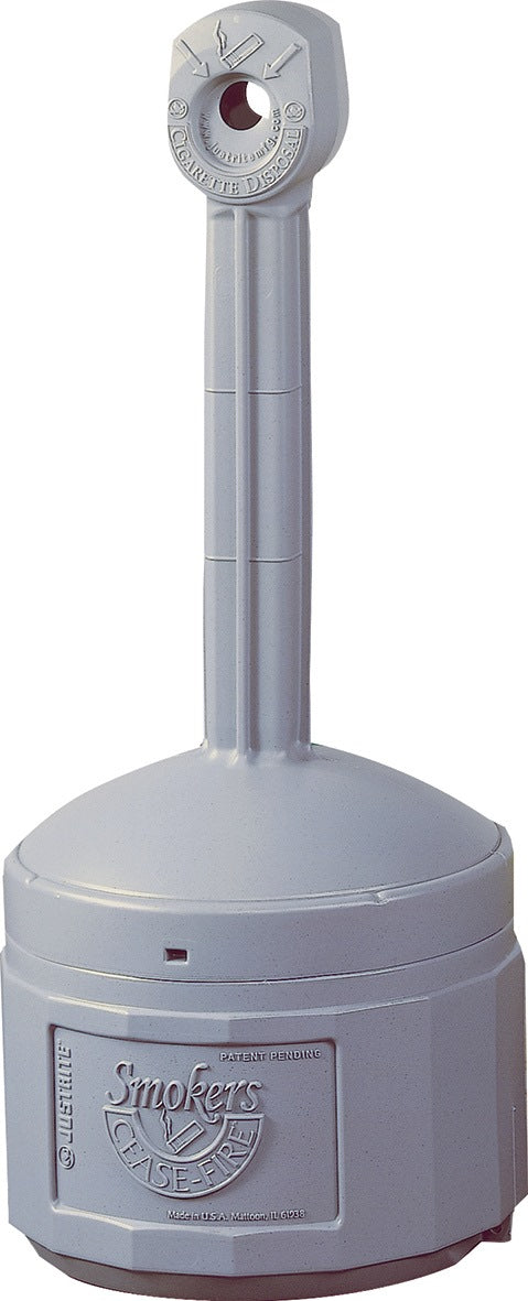 JUSTRITE Standascher D419xH978mm grau – Selbstlöschend, 15 l, Polyethylen
