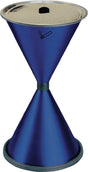 Standascher D405xH770mm blau Stahlblech TKG – Pulverbeschichteter Ascher mit Aluminium-Einlegeschale