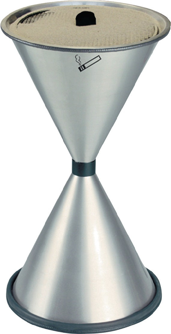 Standascher D405xH770mm blau Stahlblech TKG – Pulverbeschichteter Ascher mit Aluminium-Einlegeschale