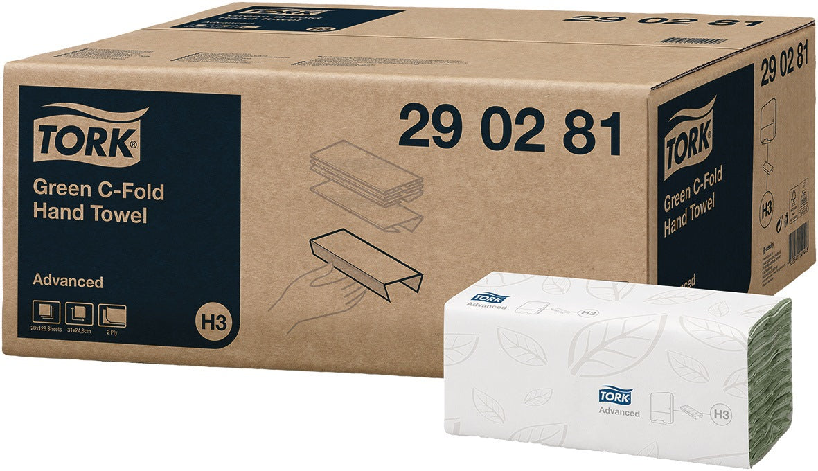 TORK Falthandtuch Advanced 2-lagig weiß 310 x 248 mm – 2560 Tücher für Waschraum und Hygiene