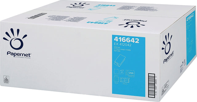 PAPERNET Falthandtuch 2-lagig weiß 240 x 230 mm V-Falzung Tissue