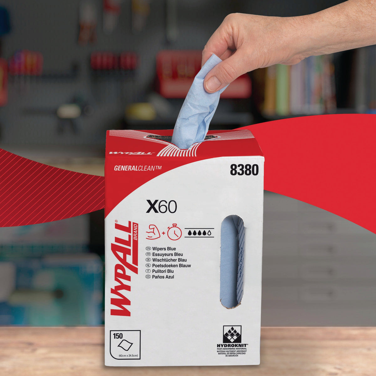 KIMBERLY-CLARK WYPALL X 60 8380 Putztuch blau 420 x 245 mm 150 Tücher