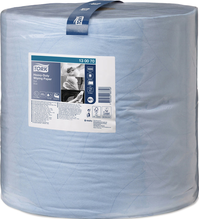 TORK 130070 Putztuchrolle blau 2-lagig geprägt QuickDry 340 m x 369 mm