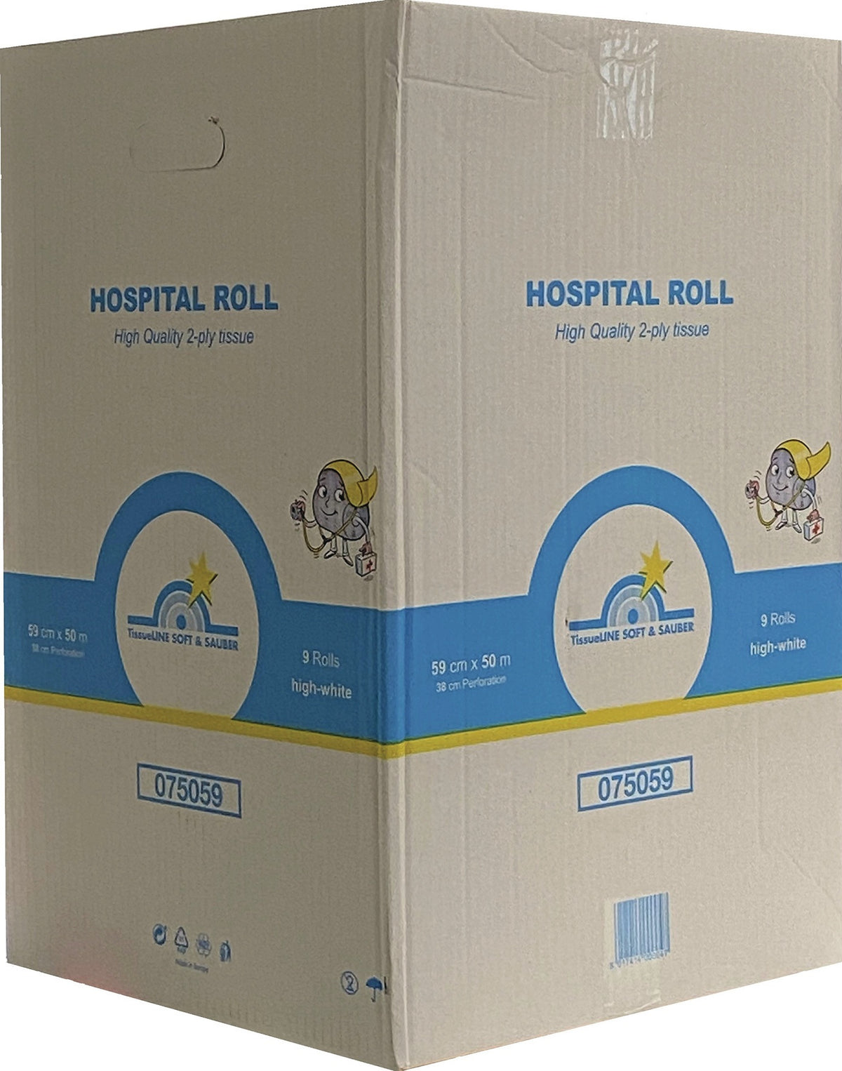TISSUELINE Liegenabdeckung 2-lagig weiß 50 cm x 5000 cm Rolle – Hygiene für Praxis & Kosmetik