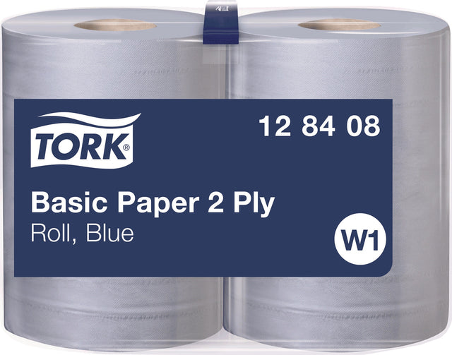 TORK Putztuch 340 m x 235 mm blau 2-lagig geprägt – 2 Rollen à 1000 Tücher