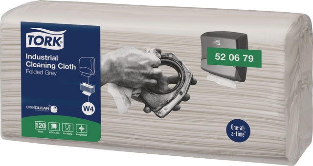 TORK 520679 Reinigungstuch, grau, 415 mm x 355 mm, 4x120 Tücher – vielseitig einsetzbar