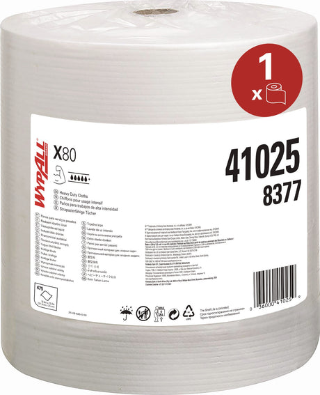 KIMBERLY-CLARK Wischtuch WYPALL X80 8377 weiß 1-lagig 475 Tücher Rolle