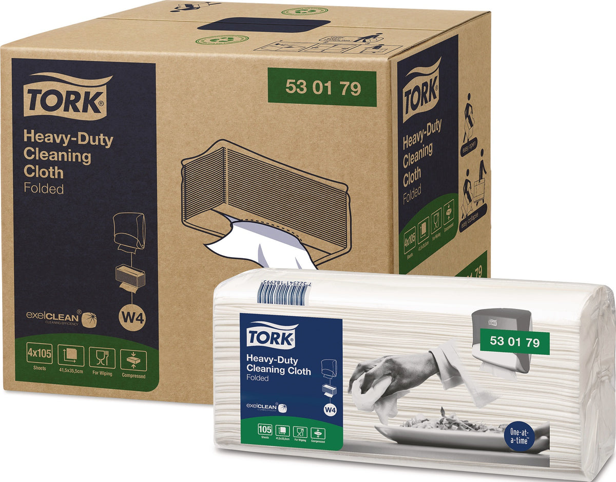 TORK 530178 Putztuch 1-lagig, 120 Tücher, Recycling-Tissue, 238 x 355 mm, weiß
