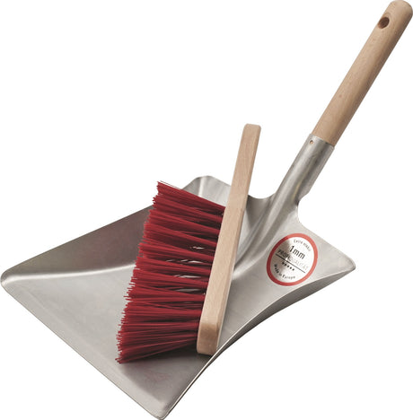Sorex Kehrschaufelset mit Holzgriff – Metallschaufel & Handfeger, 230x240 mm