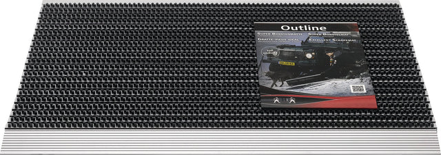 HAMAT Fußmatte Alu-Anlaufkante schwarz/silber PP/Alu 500x800x22 mm für den Außenbereich