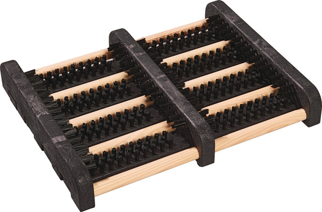 HAMAT Schuhreiniger Fußmatte mit Reinigungsbürsten 270x340x55 mm – 100% Polypropylen, schwarz/natur