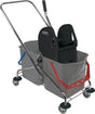 SPRINTUS Reinigungswagen Eimer 2x27 l mit Presse und Stahlrohrgestell
