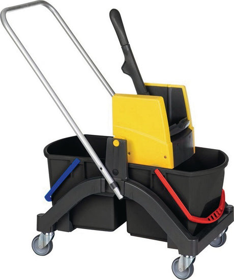 VERMOP Reinigungswagen mit 2x17l Eimern und Mopp-Presse, Kunststoff