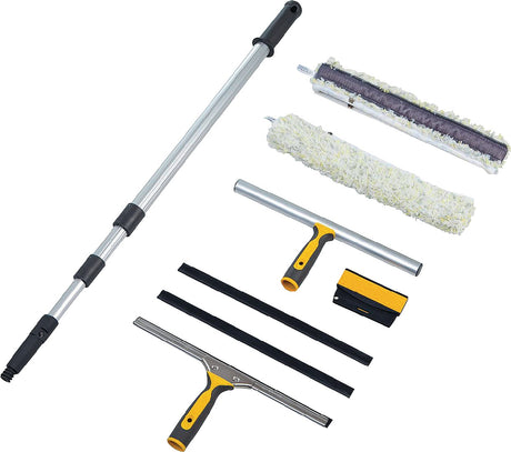 VERMOP Fensterreinigungsset 8-teilig 350 mm mit Alustiel, Wischer & Einwascher