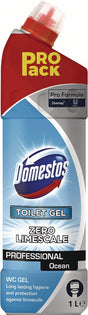DOMESTOS WC Reiniger Ocean Professional 1 l Flasche – 12er Pack, kalklösendes Gel