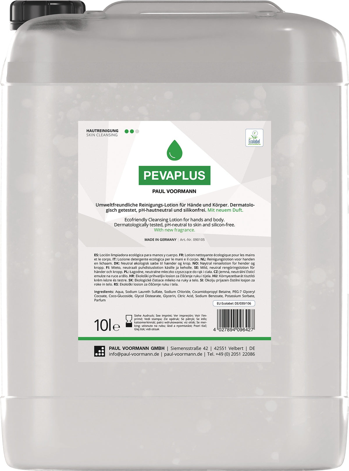 Handreinigung PEVAPLUS 1l Softflasche von PAUL VOORMANN – pH-neutral, silikonfrei, umweltfreundlich