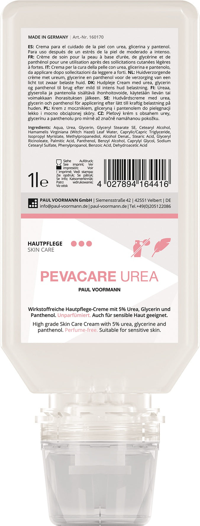 Hautpflegecreme Pevacare UREA unparfümiert 100 ml Tube von PAUL VOORMANN – mit 5 % Urea und Panthenol