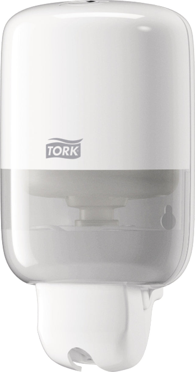 TORK Seifenspender 475 ml weiß – schlagfestes Gehäuse mit Einhandbedienung