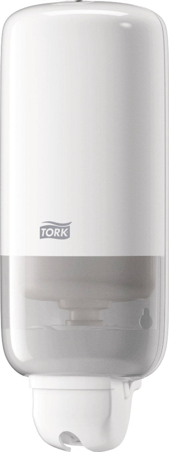 TORK Seifenspender 475 ml weiß – schlagfestes Gehäuse mit Einhandbedienung