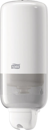 TORK Seifenspender 475 ml weiß – schlagfestes Gehäuse mit Einhandbedienung