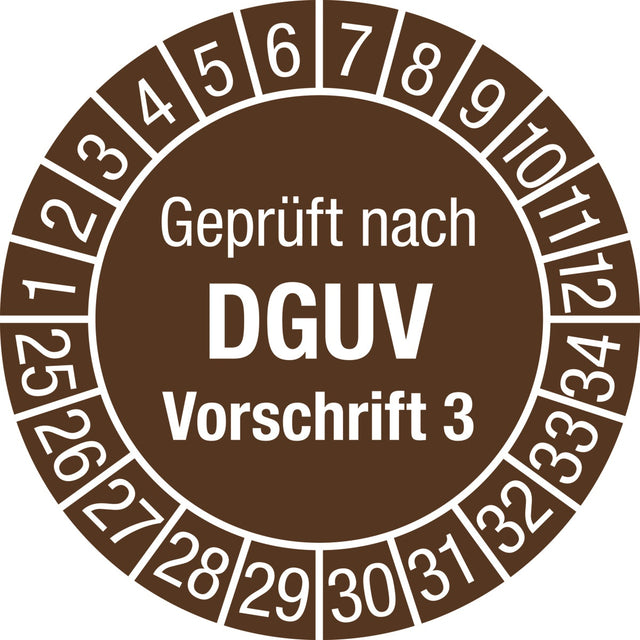 Mehrjahresprüfplakette Ø 30 mm 2025-2034 Folie 100 Stück von Moedel