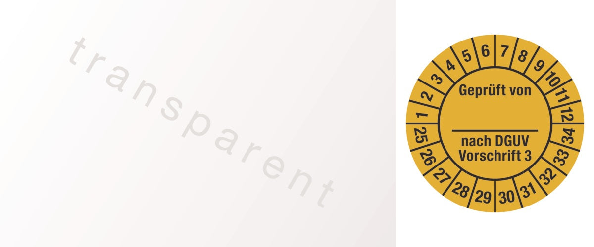 Mehrjahresprüfplakette 2025-2034, 25x60 mm, selbstklebende Folie, 100 Stück von Schilderfabrikation Moedel