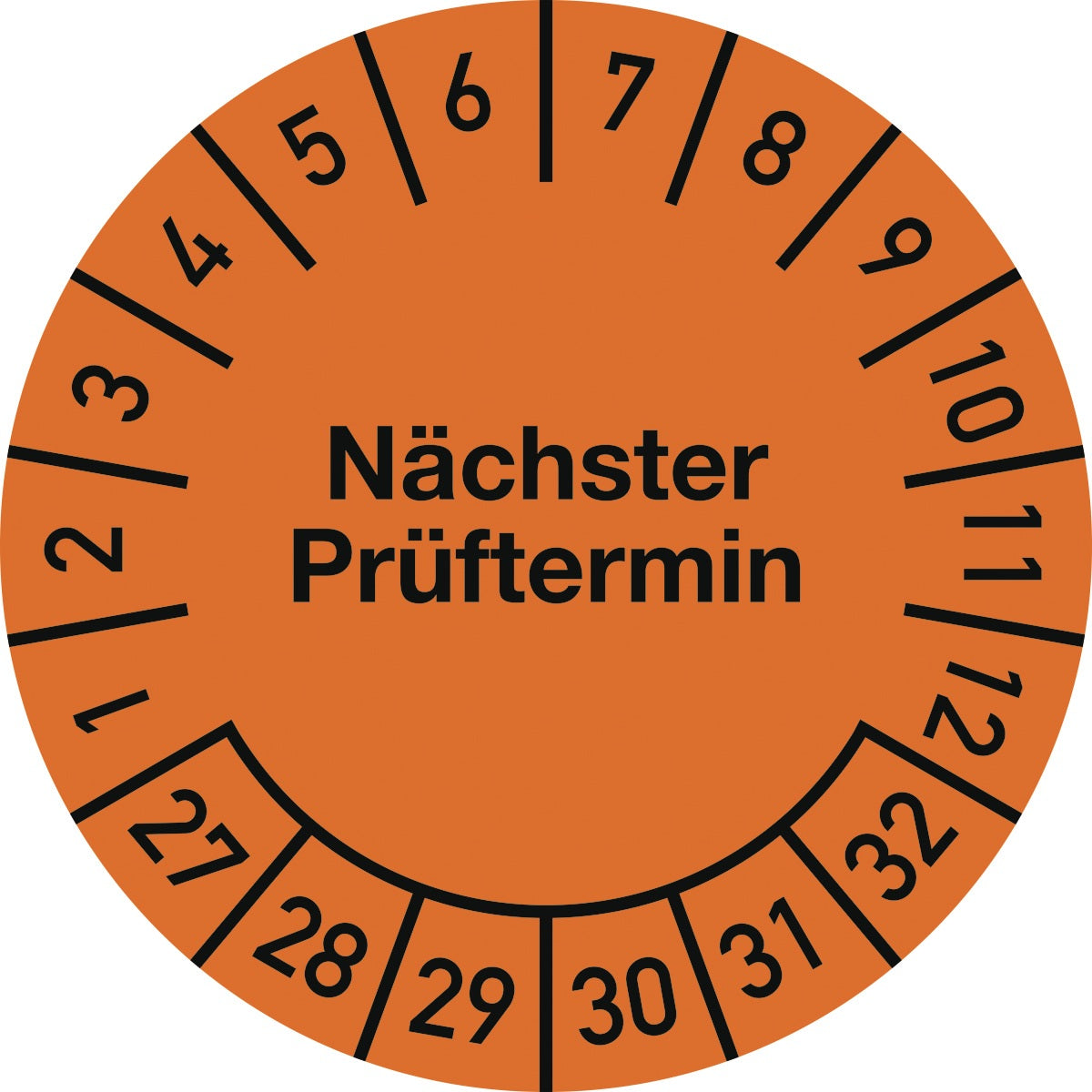 Mehrjahresprüfplakette 20 mm Nächster Prüftermin 2025-2030 von Schilderfabrikation Moedel – 100 Stück